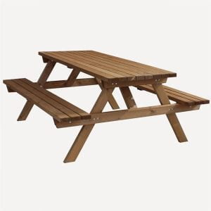 Piknik masası ahşap bahçe mobilyaları kahverengi